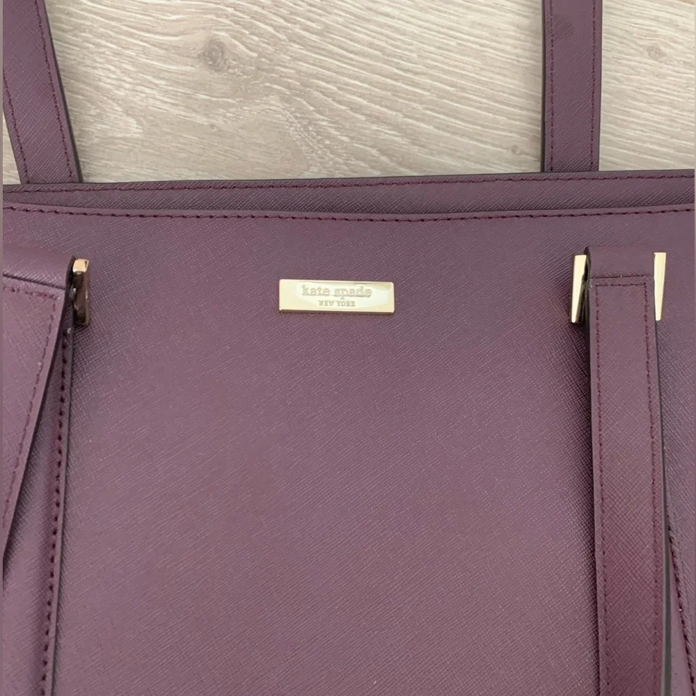 Kate Spade Plum Leather Laptop Tote